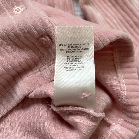 Sunday Best Pink Velour Button Down Top Size Small - Picture 9 of 11